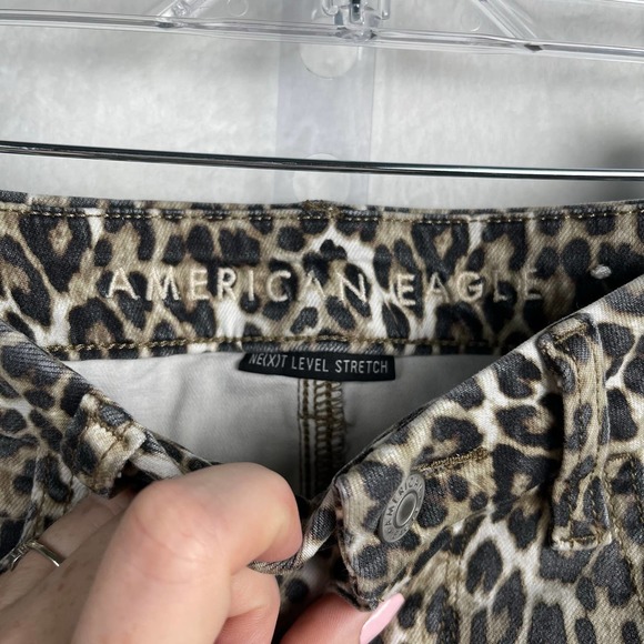 American Eagle Hi-Rise Jegging Stretch Pants Cheetah Leopard Animal Print Size 6 - Picture 5 of 14